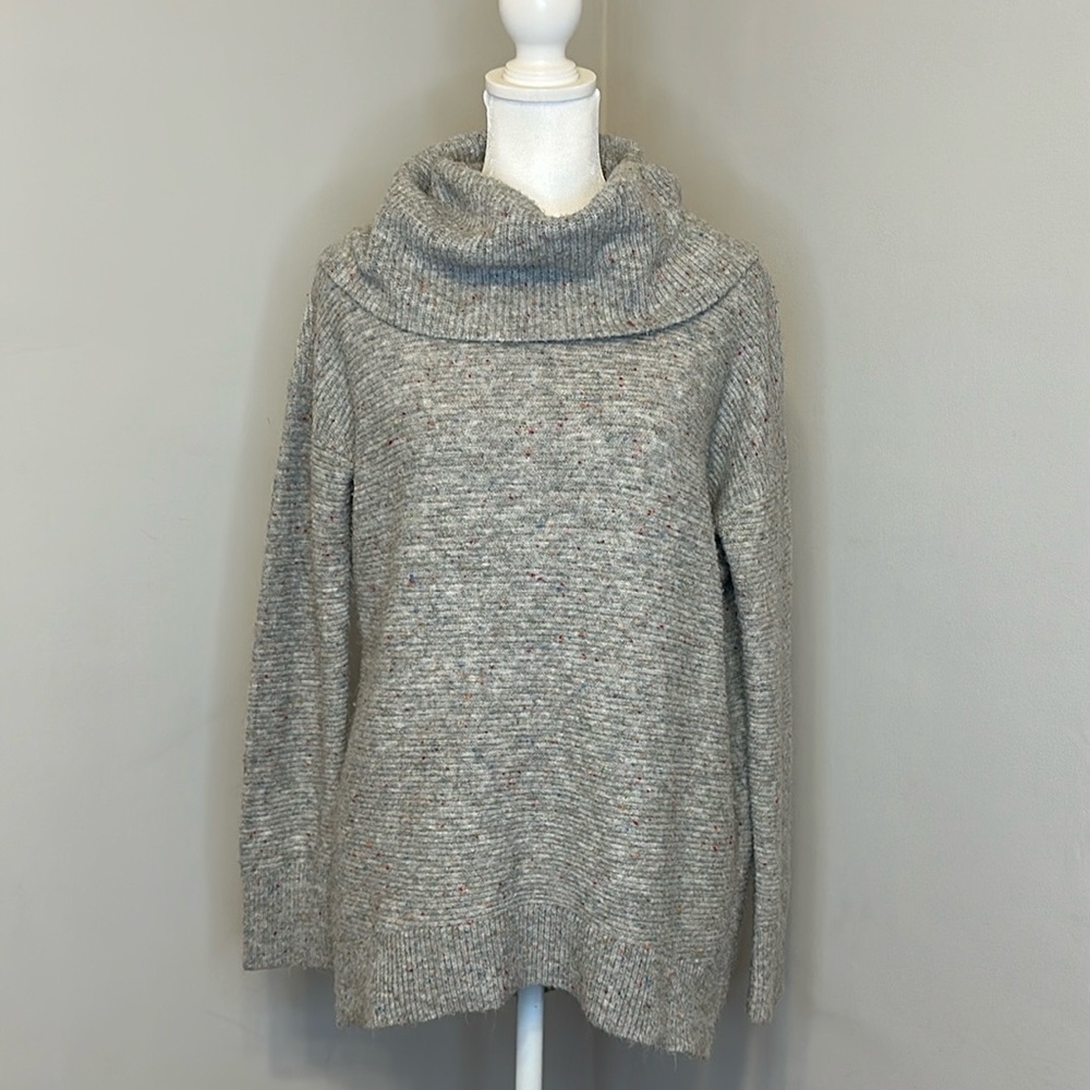 Loft Gray Cowl Neck Sweater